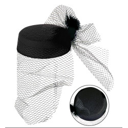 Klobouček se závojem černý